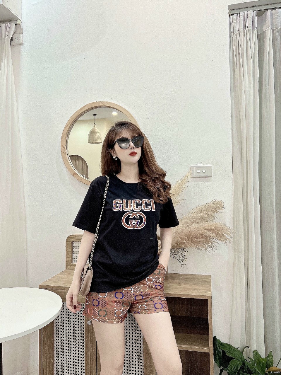 BỘ THỜI TRANG PHỐI HỌA TIẾT GUCCI THÊU - BTN422